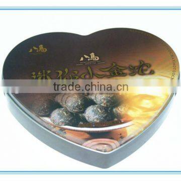 Food grade heart chocolate tin box with CYKM printing