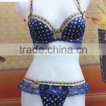 2016 sexy lace dot butterfly accessories bra g-string sets