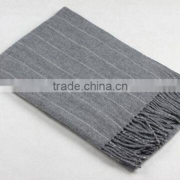 Latest Design Korean Fashion Tassel Striped Wool Shawl Scarf photo-4