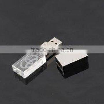 Customized Logo Engrave Promotion Mini Crystal Jewellery 32GB 64GB USB Flash Memory Drive With LED Light photo-2