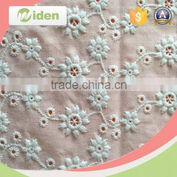 High productivity white color cotton embroidery lace fabric