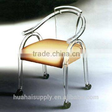 High Quality Acrylic Dining Chair with Wheel