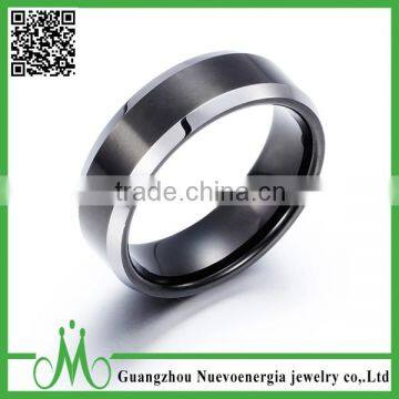High quality tungsten metal jewelry plain black ring wholesale