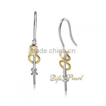 14k gold Pearl earring findings & components