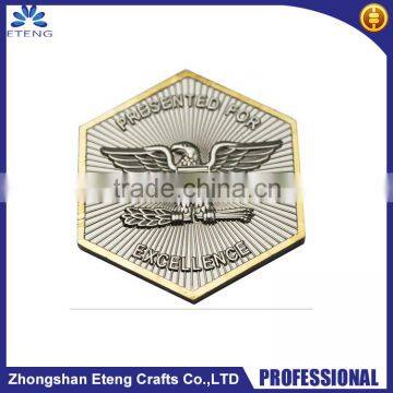 Popular classic souvenirs stamping badge,custom metal pin badges