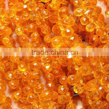 Orange Sapphire Faceted Drops Shape Beads