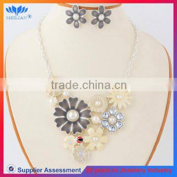 Wholesale Flower Crystal Necklace Jewelry Necklace And Earring Sets