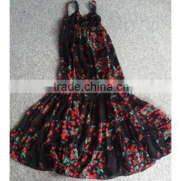 Big Bottom Floral Print Spaghetti Strap Chiffon Beach Maxi Dress Supplier's Choice photo-2