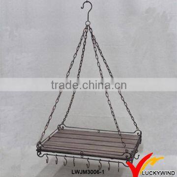 Unique Chain Hanging Primitive Antique Wooden Decorative Tray