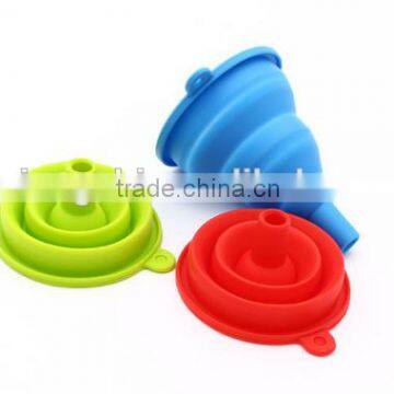 FDA and LFGB food grade colorful Silicone Collapsible Foldable Funnel Kitchen products