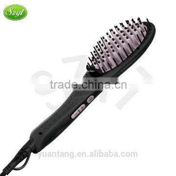 electronic heat hair straightener with brush straightening hair combo--HSB-002QU