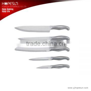 Silver color stainless steel knife set set of 5