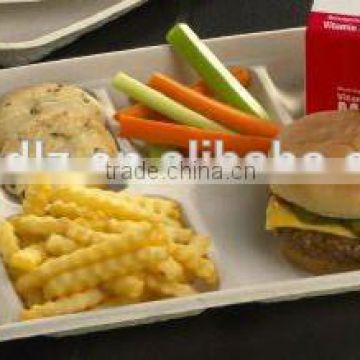 100% Biodegradable Microwavable 6 Compartment School Lunch Tray