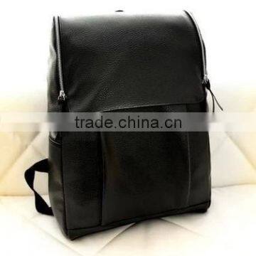 Hot Selling Black Online Shopping Backpack Genuine Leather Backpack