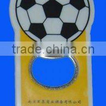 football printing plastic bottle opener keychain