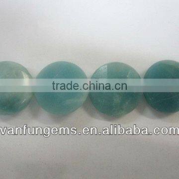 Amazonite Agate faceted coin