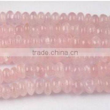 1 Strand Natural Rose Quartz Smooth 13-16mm Rondelle Beads,Handmade Strand Beads,Drilled Pink Quartz Beads,Jewelry Beads