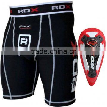 RDX MMA Shorts Black & Gel Groin Guard