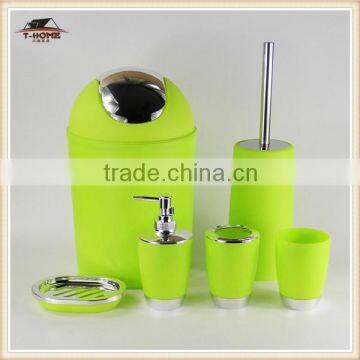 fashion home accessories decorating ideas wholesale plastic green bathroom sanitary set