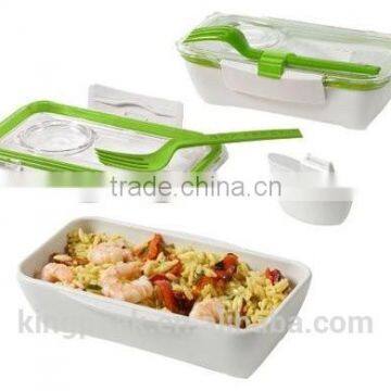 2015 Hot Sale Bento Box /Plastic lunch box/Plastic food container with fork and spoon