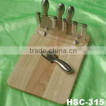 cheese board with 4 pcs cheese knife set - ELEGANT