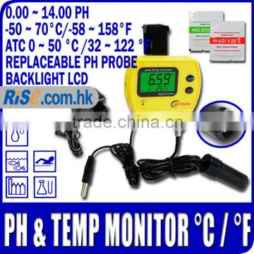 Digital PH Meter Monitor Replaceable Probe separate Temperature Adaptor degree C / degree F