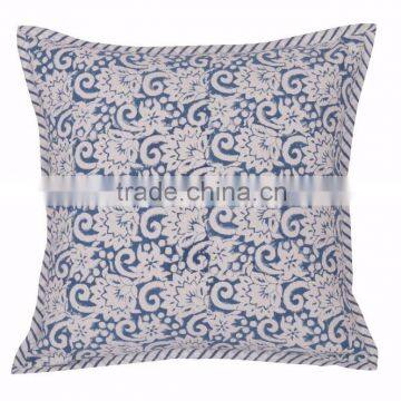 Indian Cushion Cover 16x16 Block Print Fabric Decorative Pillowcases