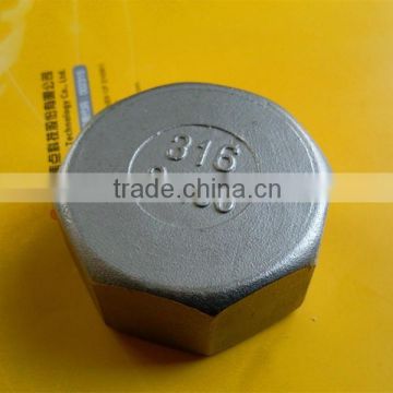 stainless steel pipe fitting 2 inch hexagon cap