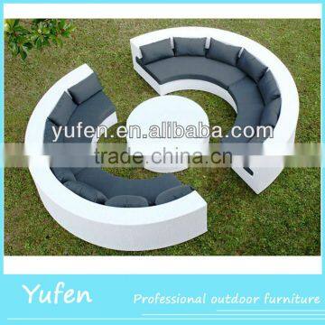 cast aluminium rattan round couch sofa