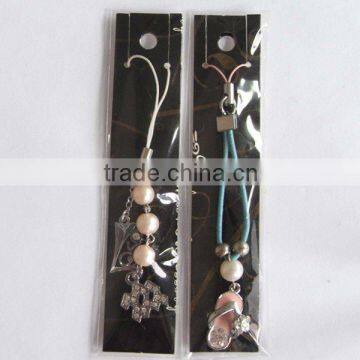 2012 fashion alloy pendant pearl mobile phone straps, phone chain promotion