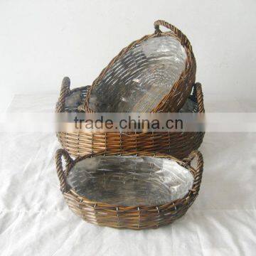 Cheap Wicker Willow Garden Baskets for Plant Pots With Lining
