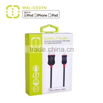 walnut high quality MFI 8 pin cable for iphone 5/iPhone6/iPhone 6 plus