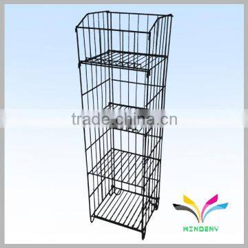 High Quality Factory Customize Foldable Wire Metal 4 tier rack with sign holder