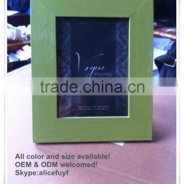 cheap high quality handmade colorful green wood photo picture frame 5x7 8x10