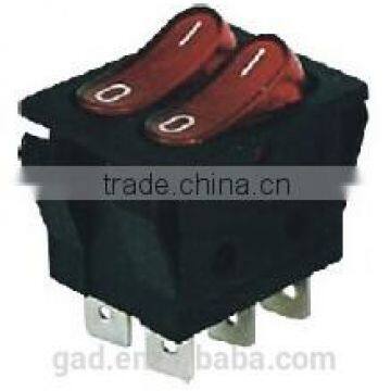 CNGAD 10A Double on-off button illuminated boat switch(250V miniature boat switch,electrical rocker switch) (KCD2-202/NB)