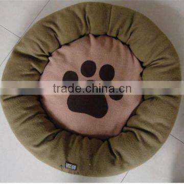 High quality super soft fleece cushion / cozy pet bed with paw embroidery