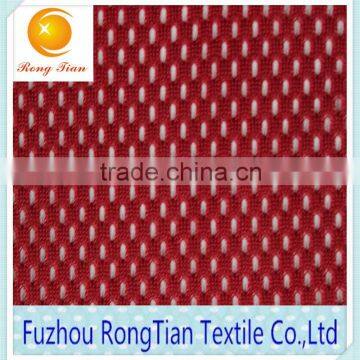 Hot sales red 100 polyester tricot net mesh fabric for sportwear