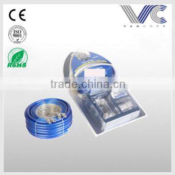 0ga transparent blue Flexible PVC OFC car wiring kit