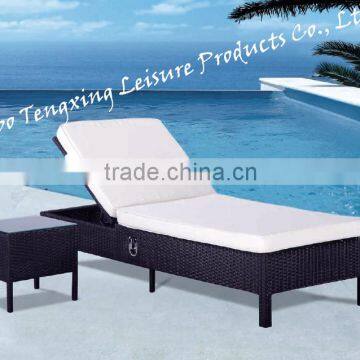2016 new garden furniture rattan wicker sun lounger beach chair