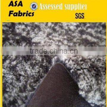 tip printed pv plush bonded with gold stamp suede fabric