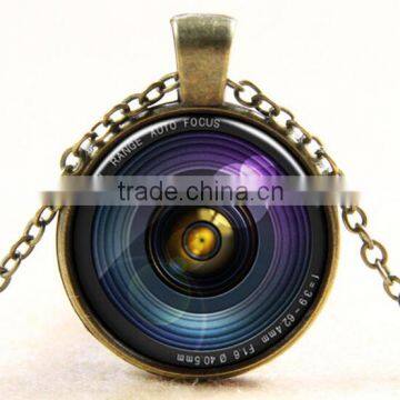 Lens necklace DIY glass dome jewelry Photo glass dome jewelry