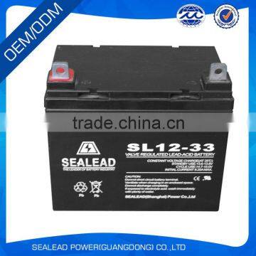 hot sale factory price 12V 33ah lead acid battery with ISO CE certificate