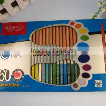 The secret Garden's water colored pencil set/60 water colors pencil in metal box/senior grade cedar wood color pencil