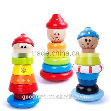 Color Stacking Tower Building Blocks Wooden Building Bricks