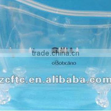 Clear mini bathtub for shortage, white cute bathtub for packing gift