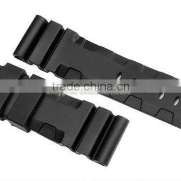 24 26mm Fits Panera i Black Pu Rubber Watch Bands Straps PAM111 PAM00112 PAM00389