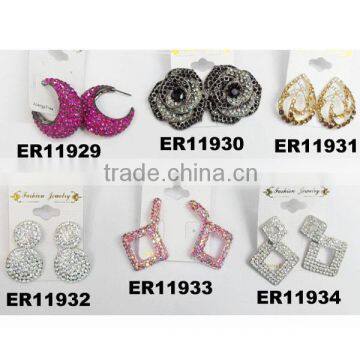 fashion ladies crystal airplane stud earrings wholesale