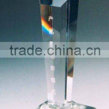 hot sale crystal glass hand trophy