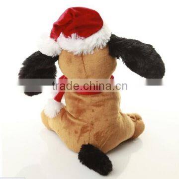 2015 Hot Sale Chrismas Toy for Gifts/ Christmas Dog Plush Toy/Plush Dog With Santa Hats photo-3