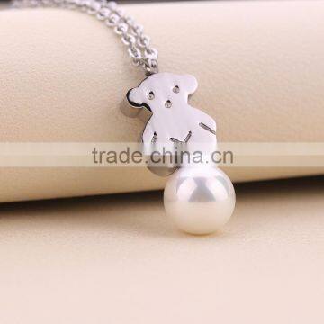 Lovely Teddy Bear with Pearl Necklace